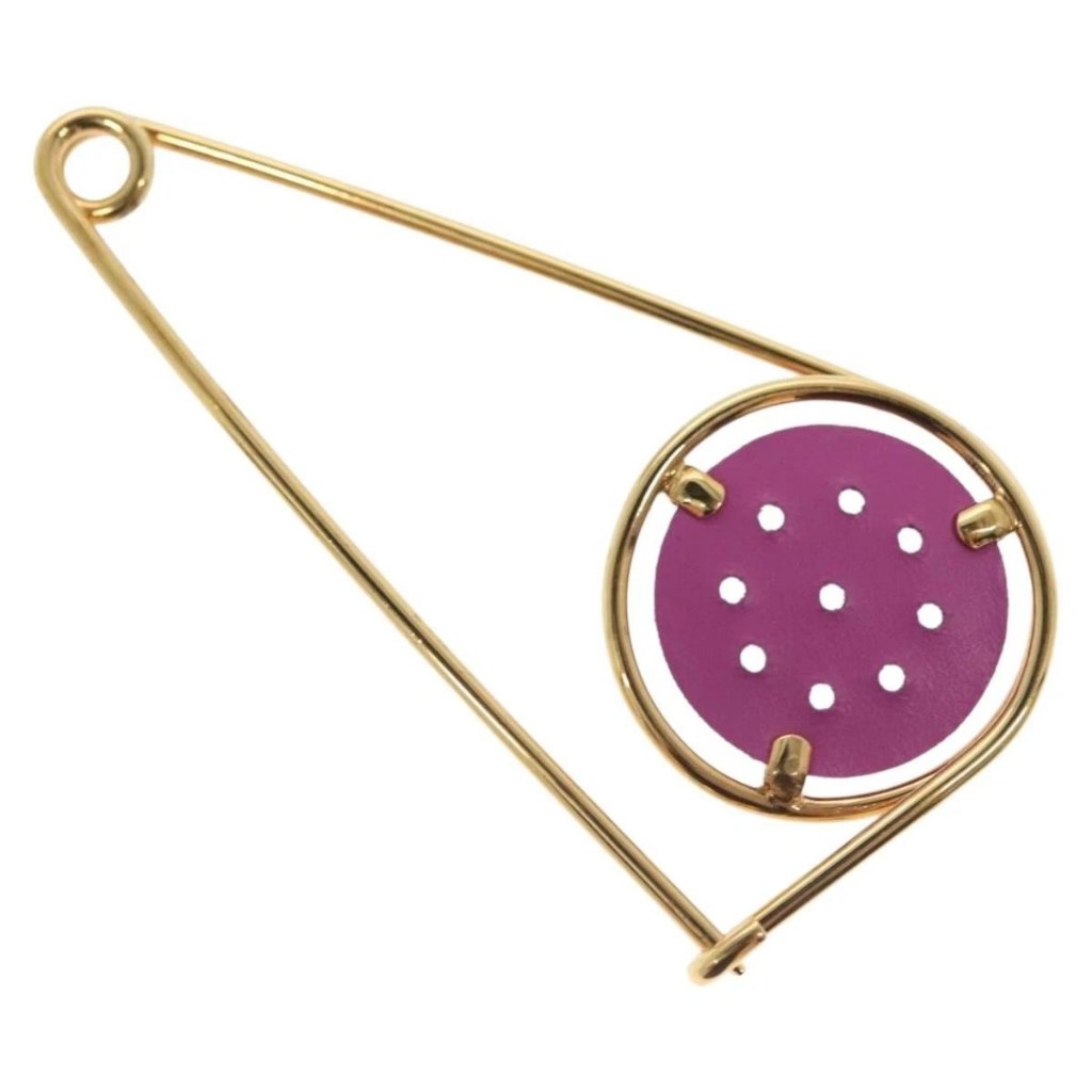 Loewe Brooch Metal Gold Tone Auth 138127 700$